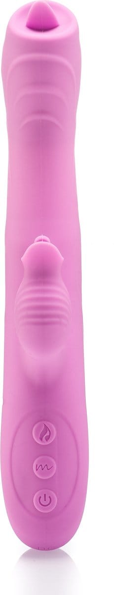 ZENN - verwarmende vibrator, clitoris, stotend, 2 zachte warme tongen, flexibel materiaal, extern en intern, 7 vibratie standen, USB oplaadbaar, waterdicht
