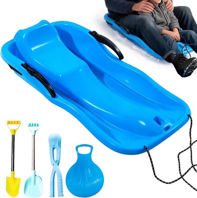 Kinder slee - Sneeuwslee board - Winterpret buiten - Lichtgewicht ontwerp - 63 x 33 cm - Meerkleurig
