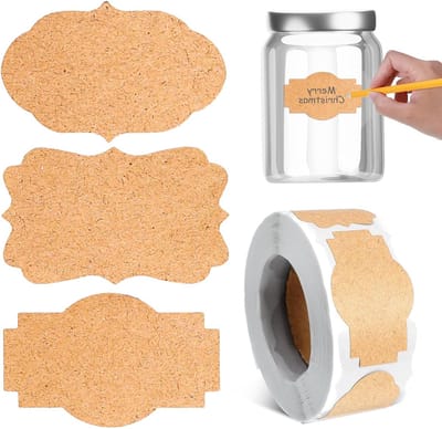 300 Kraft Papieren Labels 5 x 3 cm voor Flessen, Potten en Cadeauzakjes - Perfect voor DIY Decoratie en Organisatie in Keuken en Kantoor