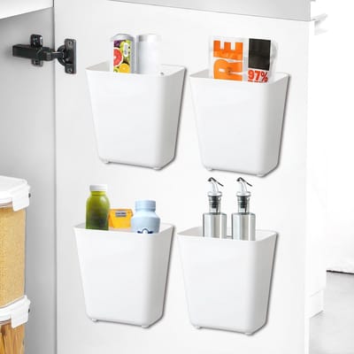 Opbergdozen - Wand organizers - Ruimte creëren - Zonder boren - 4 stuks - Wit