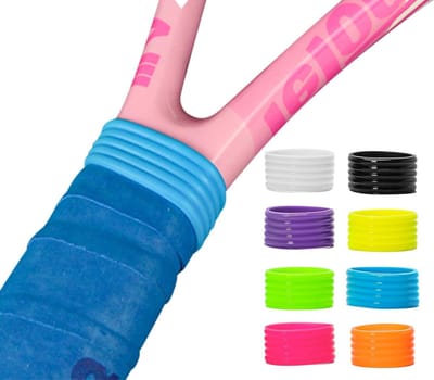 Tennis Grip Bands van Siliconen voor Rackets - Antislip en Schokabsorberend, Geschikt voor Training en Competities, Verkrijgbaar in 8 Kleuren
