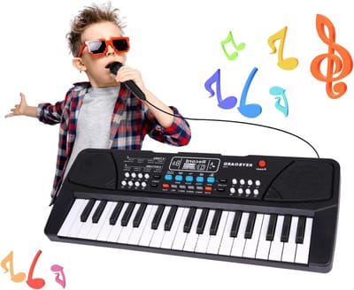 37 Keys Piano Keyboard, Music Toy for Kids 3 to 5 Years, Beginner Keyboard with Microphone, Gift for Kids 3, 4, 5, 6 Years, Boys and Girls