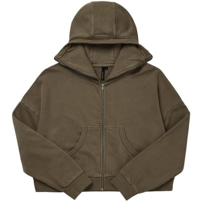 Entire Studio Es2106mi Volledige Rits Militair Heavy Duty Hoodie met Rits ES2106MI (S) black