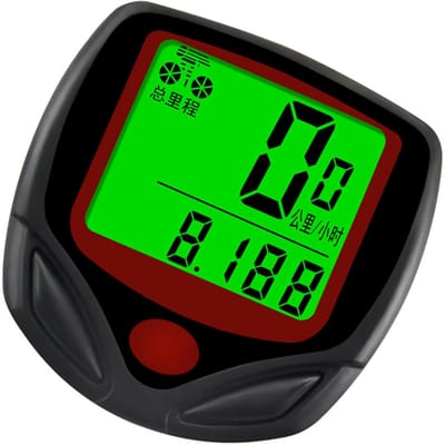 Chronomètre de vélo Multifonctionnel Haute Précision Affichage Rétroéclairé Compteur de Vitesse Odomètre de Cyclisme green