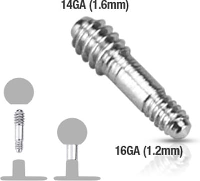 Dermal anchor gauge converter pin lang - LMPiercings
