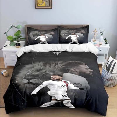 Mode Nee. 10 Voetbalster N-Neymar Print Beddengoed Sets Bedbenodigdheden Set Dekbedovertrek Beddekenset Beddengoed Set Luxe Cadeau EU Single(135*200cm)3pcs