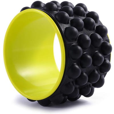 Rouleau de Massage Mousse Premium Mis à Jour Roue de Yoga Étireur de Dos Masseur Dorsal Convient Pour Soulagement Douleurs Dorsales Salle de Sport Maison Équipement de Fitness Utilisation Pratique