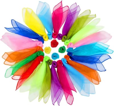 Dans Sjaals - Jongleer Sjaals - Muziek Beweging - Zijden Stof - 61x61 cm - 12 Kleuren