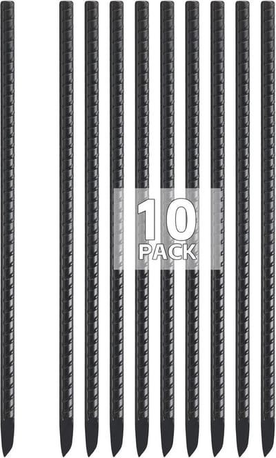 Grondankers voor Tent en Camping, 40 cm, Stevige Haringen, 10 Stuks, Zwart