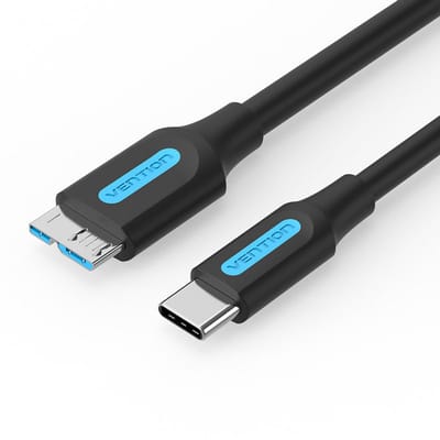 Vention USB 3.0 C naar micro-B kabel 2A 2A 0.5M zwart