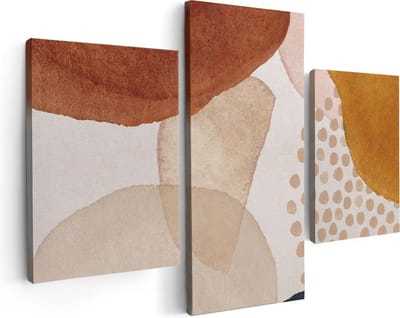 Artaza Canvas Schilderij Drieluik Abstracte Kunst van Cirkels  - 90x60 - Foto Op Canvas - Canvas Print