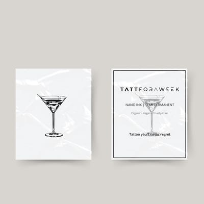 Tijdelijke tattoo cocktail | Neptattoo volwassenen | Tijdelijke tattoo voor volwassenen | Temporary tattoo | Plaktattoos voor volwassenen | Neptattoos | Probeer zorgeloos een tattoo | tattforaweek