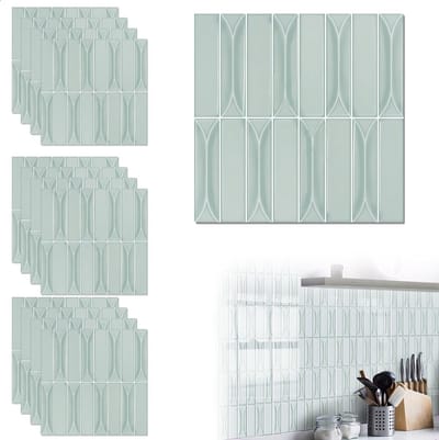 Keuken Tegelfolie - Plak Tegels - Keuken en Badkamer - Waterdicht en Afwasbaar - 20 x 20 cm - Saliegroen