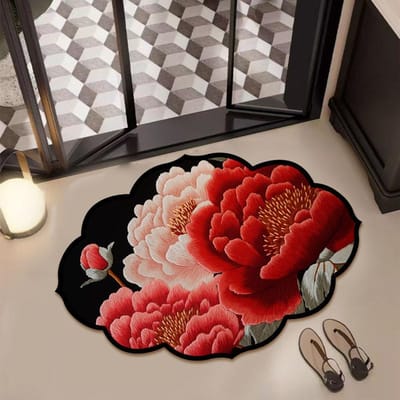 Nieuwe Chinese stijl Badkamervloermatten Badkamer Waterabsorptie Sneldrogend Vuilafstotend Antislip Voetmatten Diatomeeënaarde Zachte Voetmatten 40*60cm