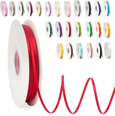 lint van 3 mm breed, 91 m rood satijnen ballonnenlint voor het maken van haarstrikken, bloemboeketten, kleding, bruiloftsdecoratie, verjaardag en kerstcadeauverpakkingen