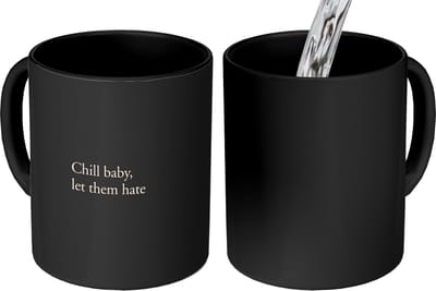 Magische Mok - Foto op Warmte Mokken - Koffiemok - Tekst - Rood - Minimalistisch - Magic Mok - Beker - 350 ML - Theemok - Mok met Tekst