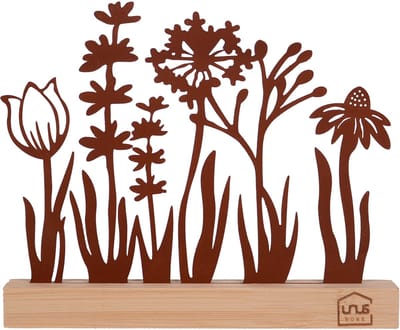UNUS® Bloemenweide standaard roestlook lente zomer decoratie met bamboevoe