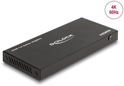 Delock HDMI Splitter 1 x HDMI in to 4 x HDMI out 4K 60 Hz with downscaler