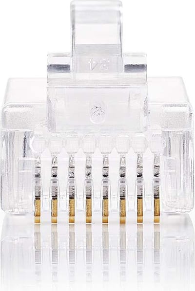 RJ45-Connector - Male - UTP CAT5 - Recht - Verguld - 10 Stuks - PVC - Transparant - Polybag