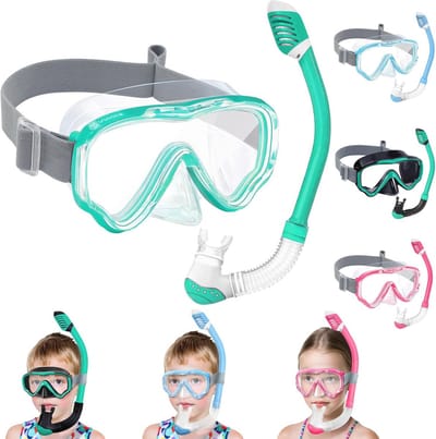 Snorkelset voor kinderen 4 tot 14 jaar - Duikbril met snorkel en anti-condens technologie