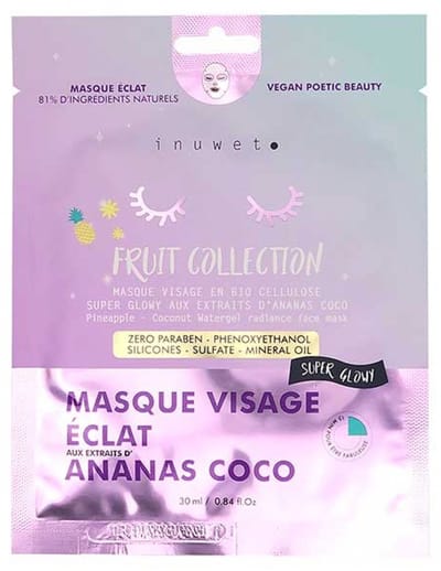 Inuwet Fruit Collection Radiance Gezichtsmasker Ananas Kokos 30 ml