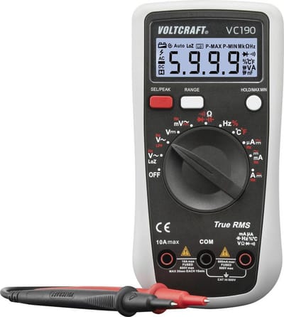 VOLTCRAFT VC-12608890 Multimeter Kalibratie (ISO) Digitaal CAT III 600 V Weergave (counts): 6000
