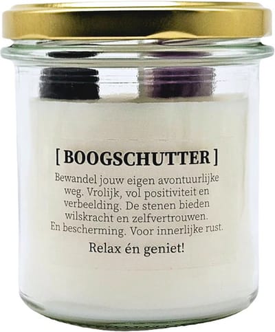 DIY pakket - Sterrenbeeld geurkaars met edelstenen - Boogschutter