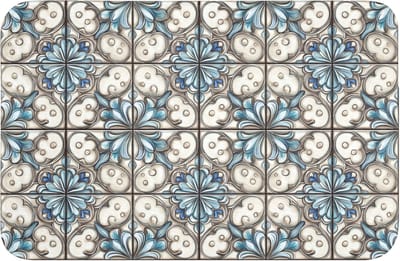 Badmat 60x40 cm - Antislip - Barok - Tegel - Kleurrijk - Badmatten voor badkamer - Badkamermat - Douchemat - Badkamer mat