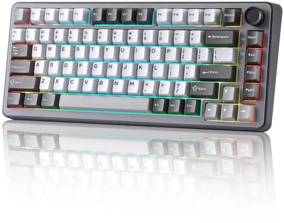 YUNZII B75 Wired - Mechanisch Gaming Toetsenbord - RGB Verlichting - 75% Layout - Hot-Swappable - Cherry Profile - PBT Keycaps - Gasket Mount - Bedraad - Grijs