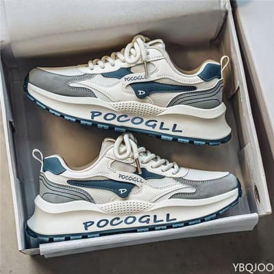 Nieuwe zomerse modieuze veelzijdige schoenen met hoogteverhoging, mesh ademende zachtzool schoenen, casual comfortabele herensneakers 41 blauw