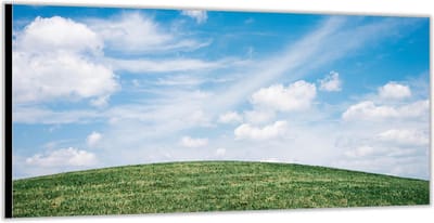 Dibond –Heuvel bij Blauwe Lucht– 200x100 Foto op Aluminium (Wanddecoratie van metaal)