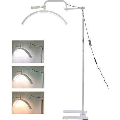 Andoer 36W lumière de remplissage en forme de demi-lune lumière vidéo LED au sol 3200K-5600K variable avec lumière en métal UK Plug blanc