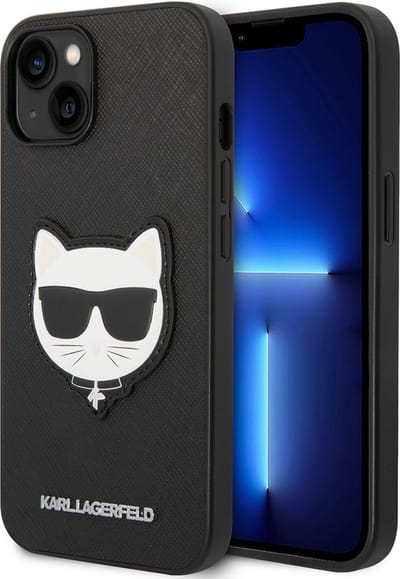 Backcase hoesje geschikt voor iPhone 14 Plus - Karl Lagerfeld - Effen Zwart - TPU (Zacht)