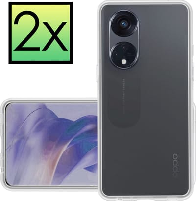 Hoesje - 2 Stuks - Geschikt voor OPPO Reno 8T 4G - Sterk & Shockproof - Case Siliconen - Back Cover - Telefoon Hoes - Transparant