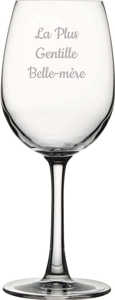 Witte wijnglas gegraveerd - 36cl - La Plus Gentille Belle-mère