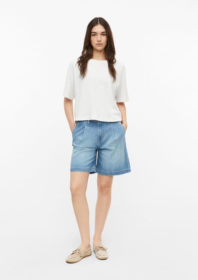 s.Oliver - female - Suri denim shorts / Regular fit / Hoge taille / Wijde pijpen