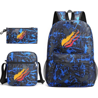 Prestonplayz Bedrukte Sterrenhemel Rugzak Casual Student Schooltas Kleine Schoudertas Etui Drie Delige Set one size