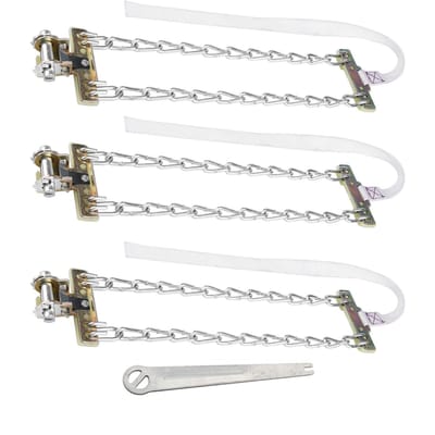 3 stuks 235 285mm Anti-slip Modder IJs Sneeuw Sneeuwketting Winter Veiligheid Band Riem voor Auto Vrachtwagen SUV white