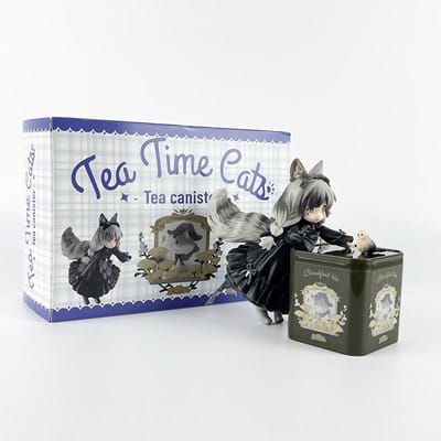 12cm Theekransje Kat Anime Figuur Q Versie Kawaii Thee Tijd Katten Theepot Kat Actie Figuur Collectie Model Sieraden Speelgoed Cadeaus With box