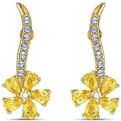 Swarovski Botanische Bloem Geperforeerde Gele Oorbellen Damesoorbellen 5535796 Box (Random Color) beige