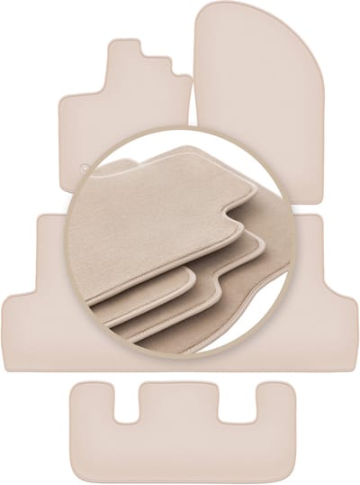 PREMIUM beige vloermatten voor: Dacia Lodgy 7 personen 2012-