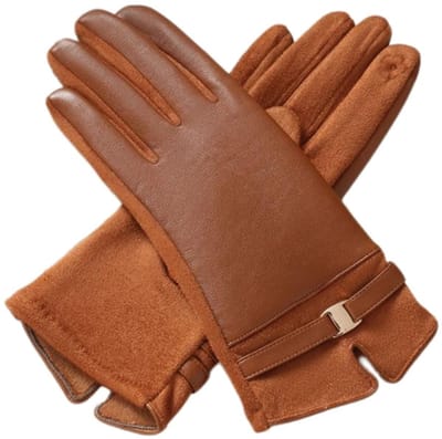 Dailygoods- Winterhandschoenen Warm - Dameshandschoenen - Touchscreen - Winddicht - Thermisch - PU-leer 25x8,5 cm - Handschoenen