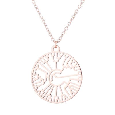 24/7 Jewelry Collection Fylogenetische Stamboom Ketting - Fylogenie - Cirkel - Rosé Goudkleurig