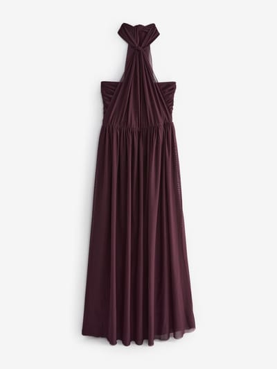 Next - Dames - Mesh multiway maxi-jurk voor bruidsmeisjes en bruiloftsgasten - Paars