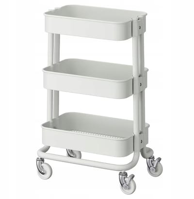 Mobiele Keukenwagen Wit 28x38x61cm - Praktische Opbergoplossing