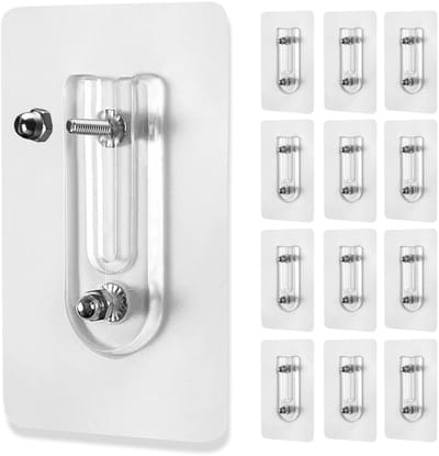 Dailygoods- Fotohaken 12 Stuks - Zelfklevende Haak - Verstelbare Muurhaak - PVC Materiaal - Geschikt voor Afbeeldingen - 6 x 10 cm