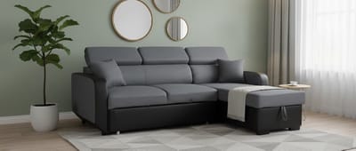 Warren Luxe Hoek Slaapbank 3-Zits - Zwart - Medahomestore