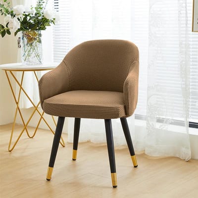 Katoen Maïs Fleece met Armleuning Rugleuning Stoelhoes Alle Seizoenen Universeel Effen Kleur Gebogen Krukhoes 40*43 cm