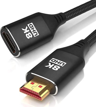 Drivv. Premium HDMI Verlengkabel 2.1 - Mannelijk naar Vrouwelijk - 8K 60Hz - 4K 120Hz - Geschikt voor gameconsoles - 2 meter