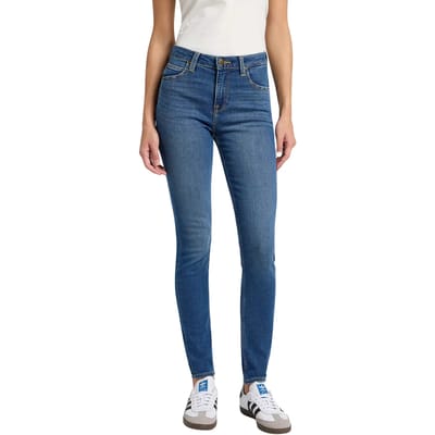Lee Scarlett High Mid Martha Jeans Maat: W31L33 | Skinny Jeans Outlet | Dames | Blauw